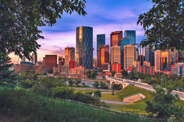 istock Colorful Sunrise Over Downtown Calgary 1253960022