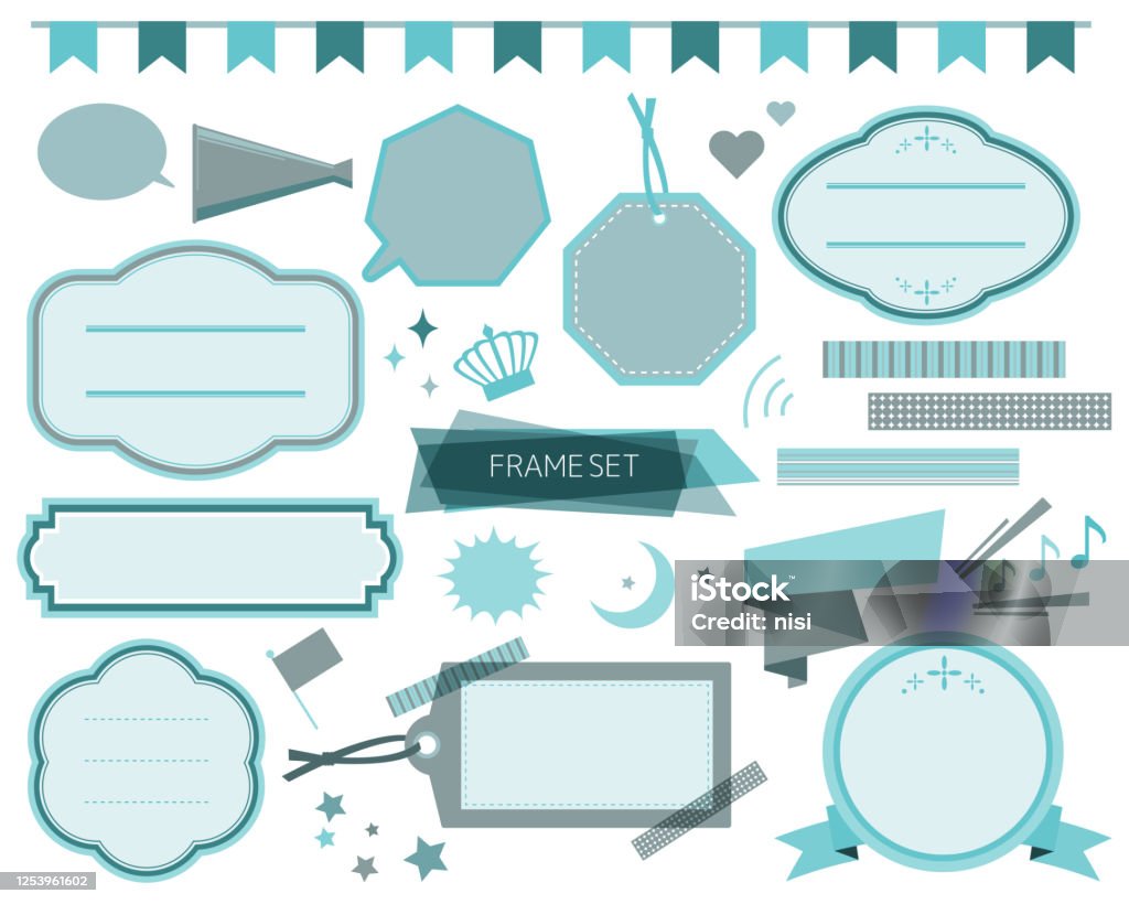 Frame Tag Vector Vector Illustration Set Of Various Frames Tags Frames Frames Sticky ...