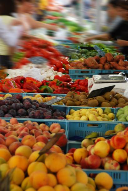 istock weekly market with fruits 1253962253
