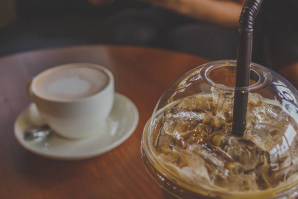 istock ice coffee on the table in the coffee shop. 1253965939