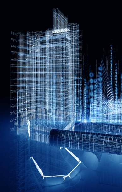 istock Heap of architectural design and project blueprints drawings of. 1253966605