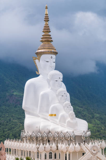istock Nature sunset view with Buddha Statue installation at Wat Prathat Phasornkaew Petchabun province Thailand 1253972502