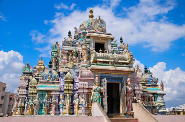 istock Colorful and beautiful temple in India 1253972568