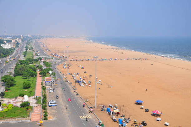 istock Vast Marina Beach in India 1253972619