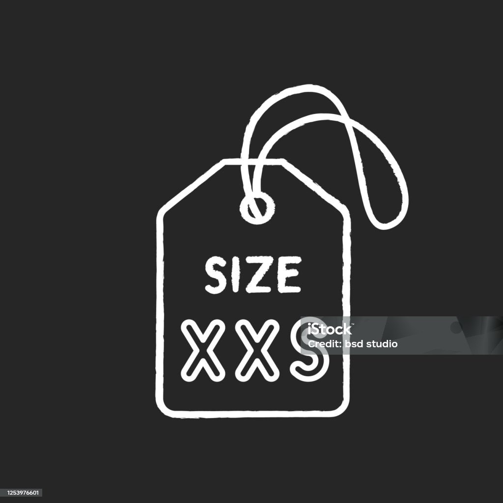 Xxs Size Label Chalk White Icon On Black Background Kids Garments  Parameters Description Extra Small Size Informational Tag For Little  Children Clothing Isolated Vector Chalkboard Illustration Stock  Illustration - Download Image Now 