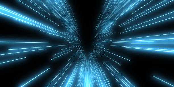 istock 3D abstract background with neon lights. 3d illustration 1253977619