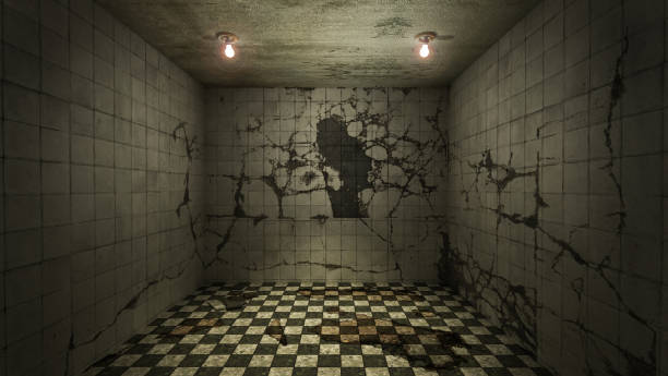 istock The interior design of horror and creepy damage empty room., 3D rendering. 1253979206