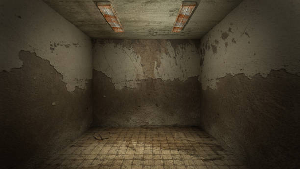 istock The interior design of horror and creepy damage empty room., 3D rendering. 1253979212