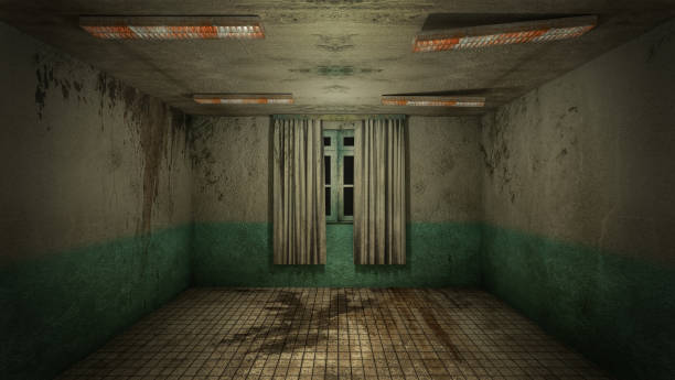 istock The interior design of horror and creepy damage empty room., 3D rendering. 1253979235