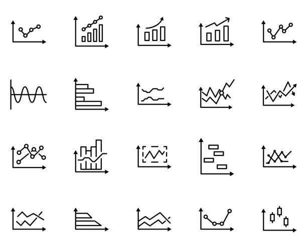 Graph line icon Graph design icons set. Thin line vector icons for mobile concepts and web apps. Premium quality icons in trendy flat style. Collection of high-quality black outline logo increase stat stock illustrations