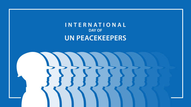 międzynarodowy dzień sił pokojowych onz. ilustracja wektorowa - siły pokojowe stock illustrations