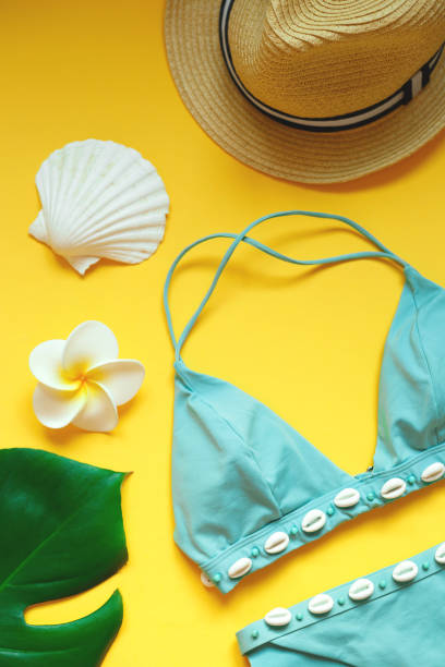 istock set of summer beach accessories on a yellow background 1253984676