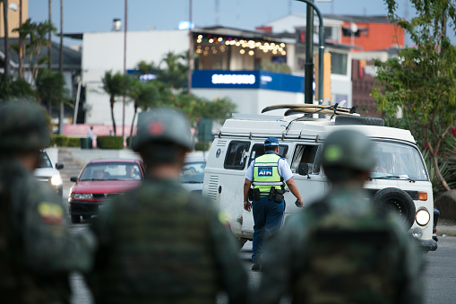 salvador, bahia, brazil - may 1, 2022: agents of the Bahia Military Police during an operation in the city of Salvador.