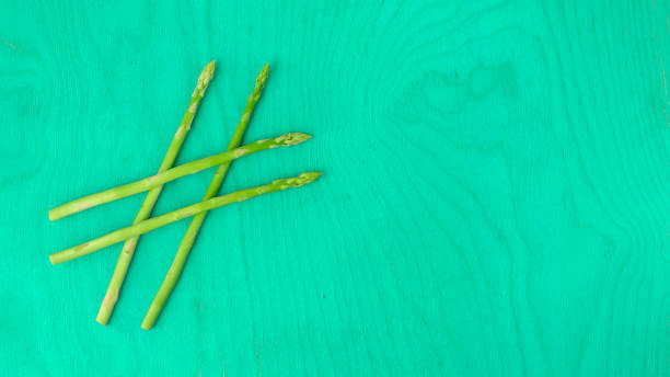 istock hashtag made of asparagus, social media post idea 1253985818