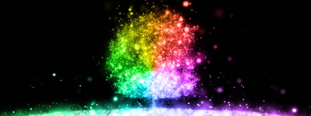 istock 3D illustration of a tree shining in rainbow colors 1253987708