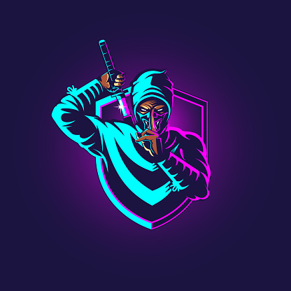Ninja eSport insignia vector illustration