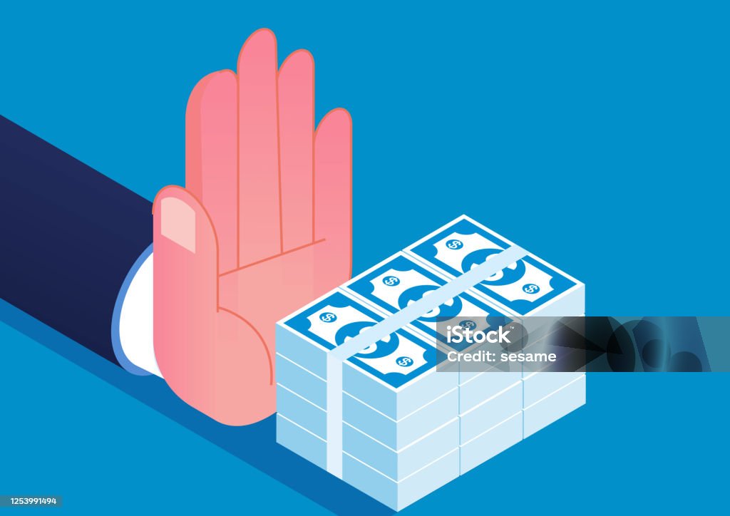 Hand refused the bribe offered Isometric Projection stock vector Hand refused the bribe offered Isometric Projection stock vector