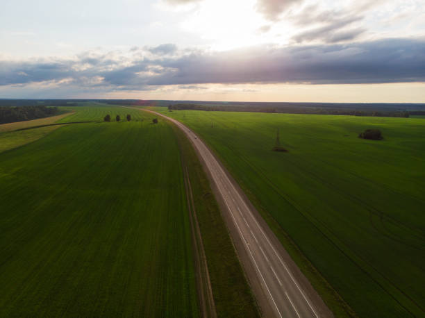 istock Top view of the road 1253996428
