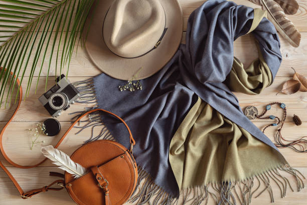 Still life with women's accessories. Studio shot.