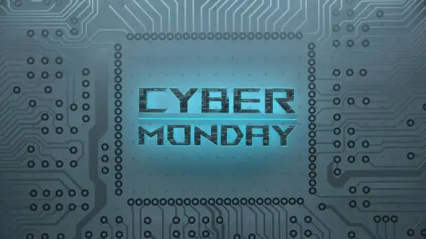 Banner for the Cyber Monday Sale. 3d illustration.