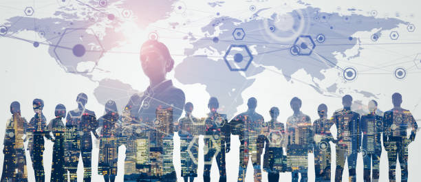 istock Global communication network concept. Leadership of business. Teamwork. Management strategy. 1254000335