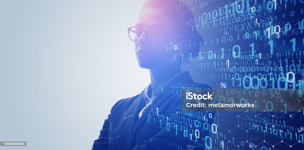 Digital Transformation Concept Binary Code System Engineer Programmer ...