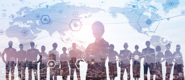 istock Global communication network concept. Leadership of business. Teamwork. Management strategy. 1254000618