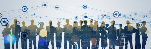 Business network concept. Group of businessperson. Teamwork. Human resources.