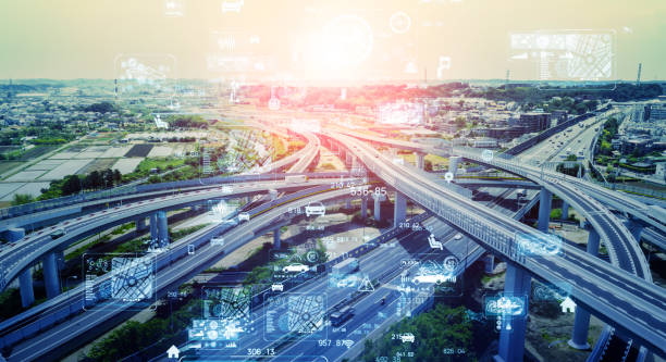 istock Transportation and technology concept. ITS (Intelligent Transport Systems). Mobility as a service. 1254000846