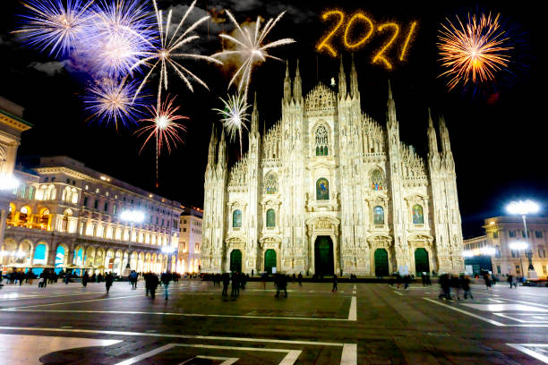 istock New Year 2021 fireworks celebration over Milan, Italy 1254000927
