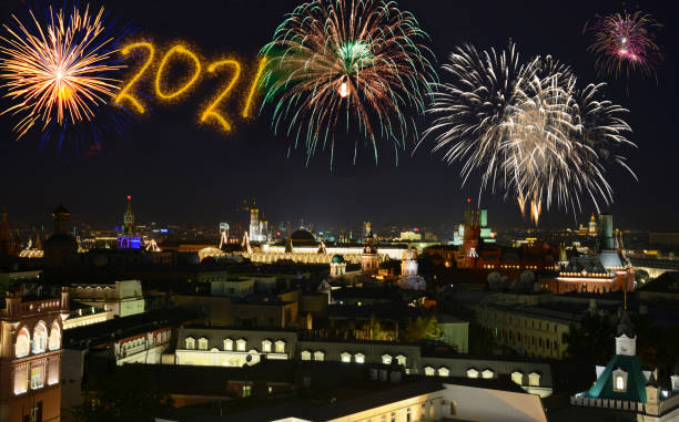 istock New year 2021 fireworks over Moscow, Russia 1254010672