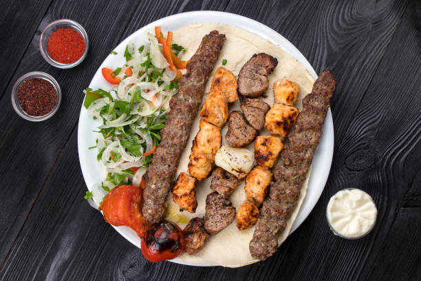 istock grilled meat on pita bread with salad 1254011927
