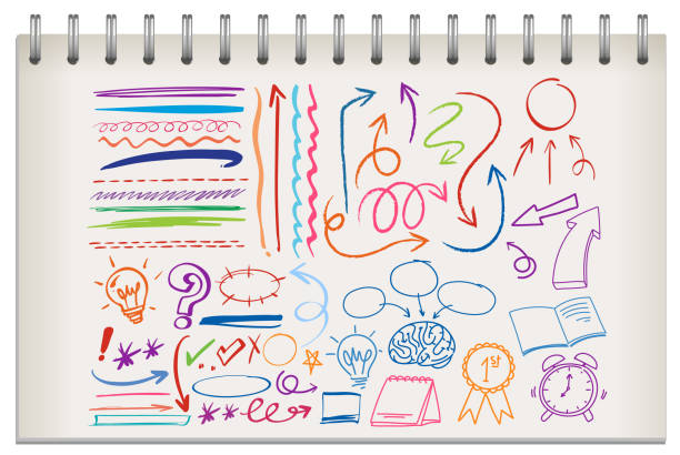 ilustrações, clipart, desenhos animados e ícones de rs_stp_rs_notebook_diaries - mindmap