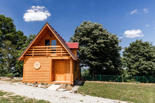 Wooden cottage.