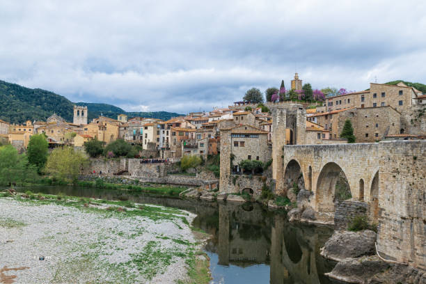 istock Besalu, Spain. April, 03, 2019. Famous Catalan bridge 1254018695