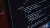 Computer Code Running Over Screen 4K Stock Video - Download Video Clip ...