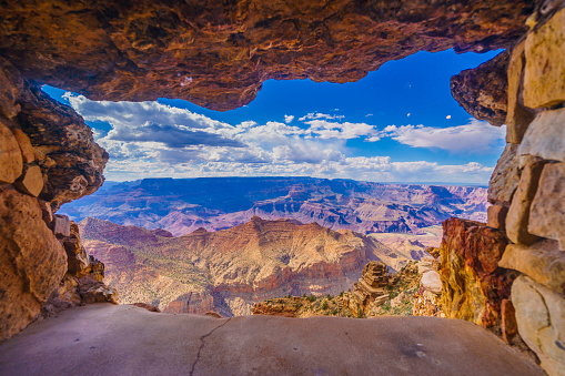 The Grand Canyon is a steep-sided canyon carved by the Colorado River in Arizona, United States.