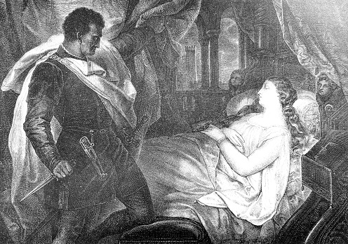 Philip and the Ethiopian Eunuch (Acts 8). Copper engraving by Carl Schuler, published c. 1850.