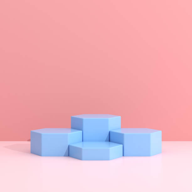 istock Abstract mock up of geometry podium, Minimal style. 3D rendering. 1254039321