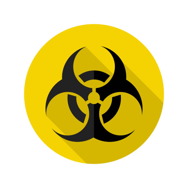 niebezpieczeństwo icon.biohazard ostrożność i niebezpieczna strefa.eps - chemical agent stock illustrations