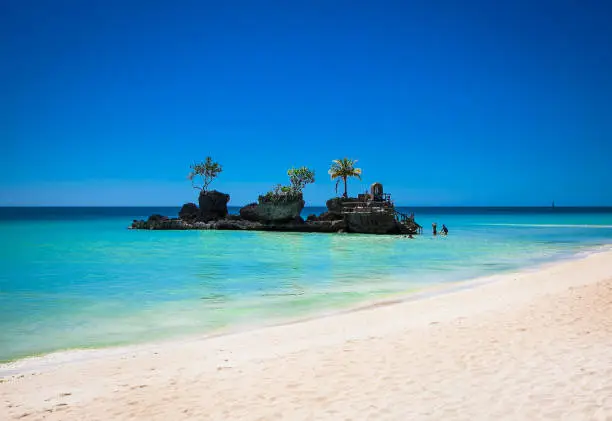 Photo of Willys Rock christian shrine on Boracay tropical, Philippines.