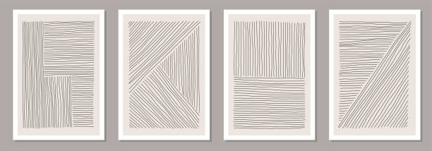 istock Trendy set of abstract creative minimal artistic hand sketched compositions 1254045671