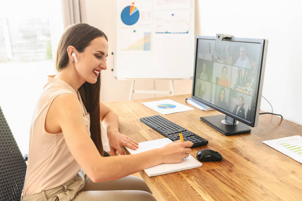 istock Woman is using app for video connect, video call 1254046955