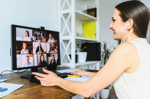 istock Woman is using app for video connect, video call 1254046956