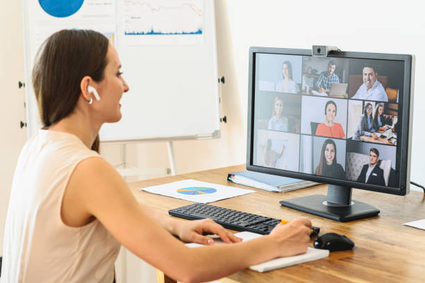 istock Woman is using app for video connect, video call 1254047011