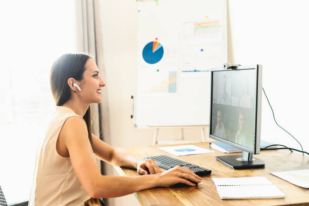 istock Woman is using app for video connect, video call 1254047092