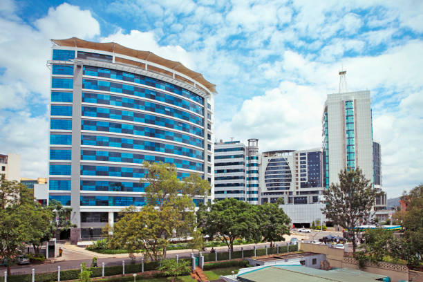 Modern Kigali Modern city centre of Kigali, capital of Rwanda rwanda stock pictures, royalty-free photos & images