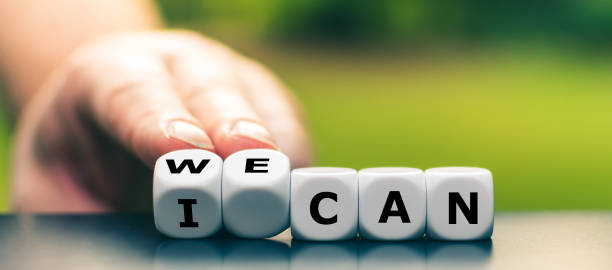 istock Hand turns dice and changes the expression 