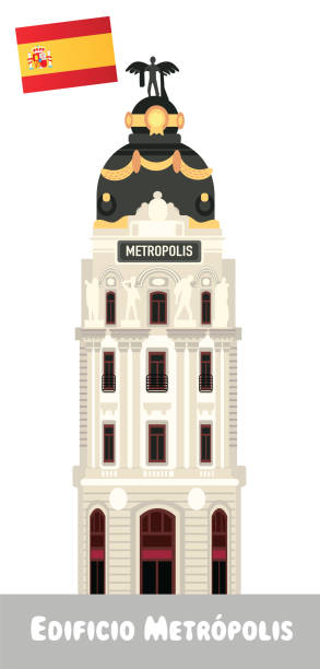 метрополис билдинг, эдификио метрополис - metropolis building stock illustrations