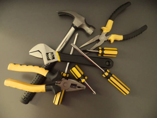 istock Messed-up set of tools from above 1254082115